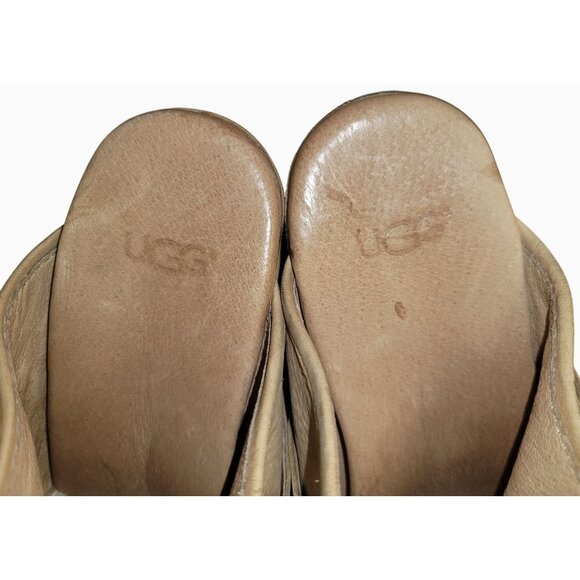 UGG Womens Leather Clogs Size 9 Light Tan - Picture 3 of 16